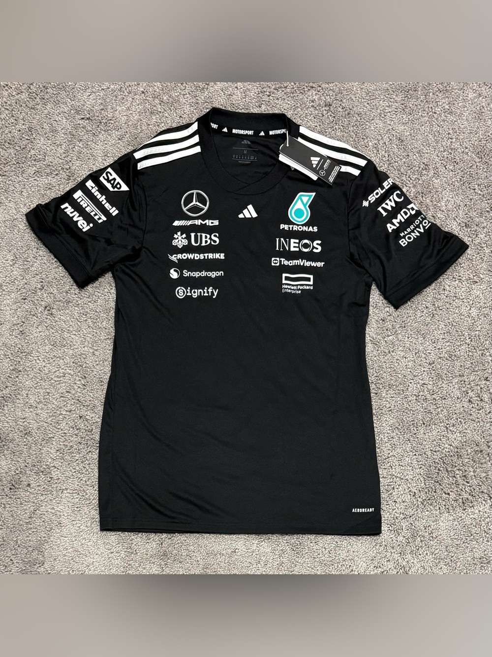 adidas Mercedes AMG Petronas F1 Team Driver Official Jersey JW5361 Mens Size M